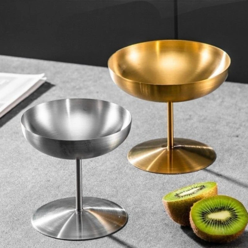 Stainless Steel Ice Cream & Dessert Cups – Tall & Short Dessert Serving Cup Zpaxo