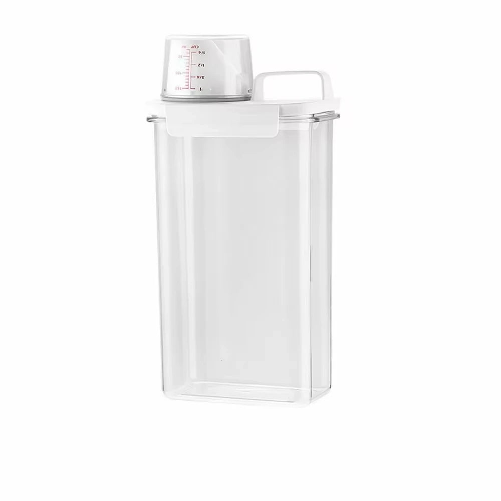Airtight Laundry Detergent Dispenser Powder Storage Box Clear Washing Powder Liquid Container with Lids Jar Zpaxo Transparente 2300ML