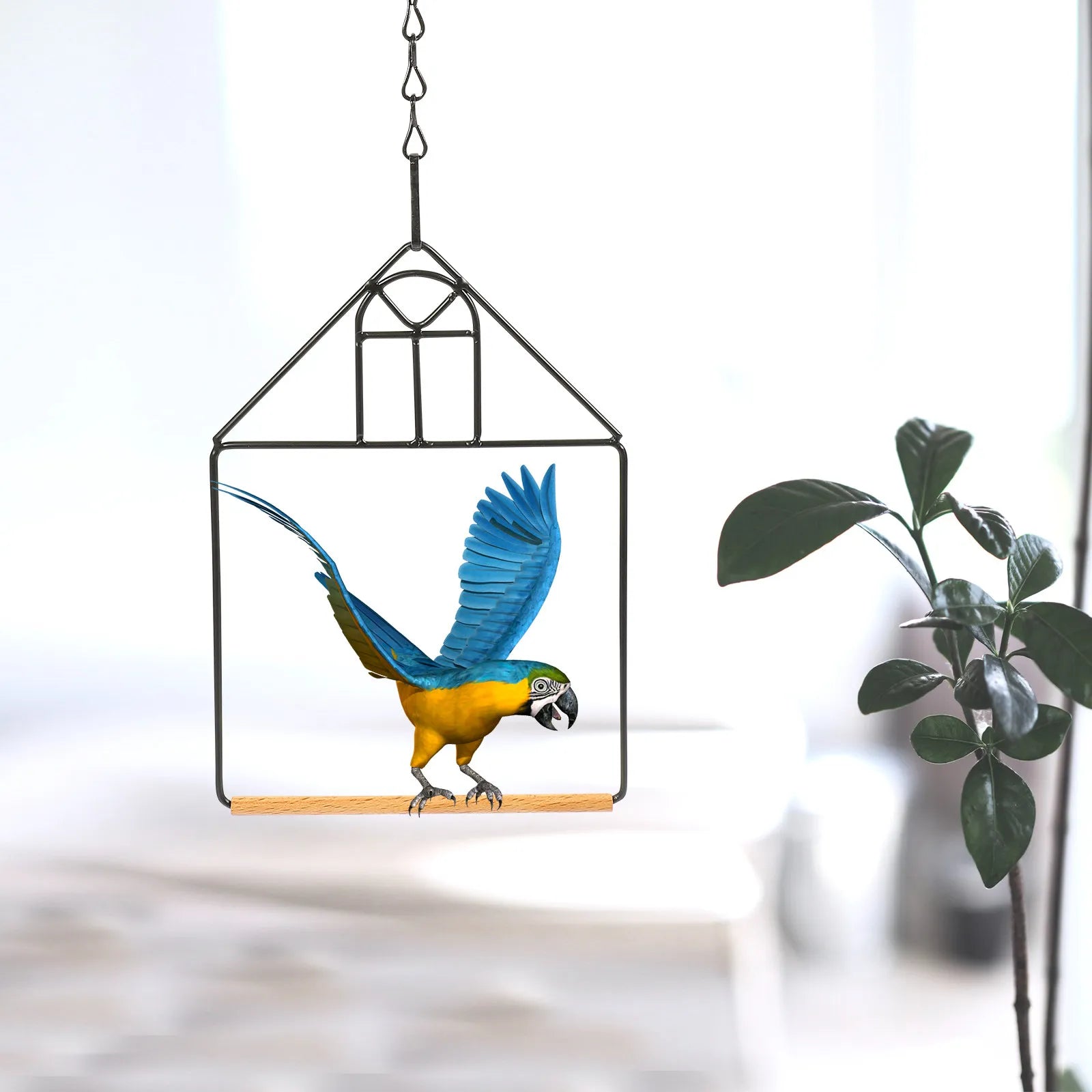 3Sets Metal Bird Perch Stand Portable Parrot Training Rack Indoor