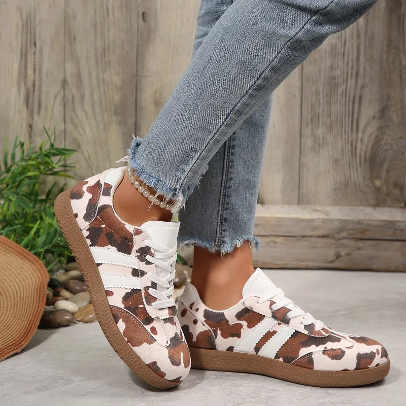 Women's Spring Autumn Round Toe Comfortable Lace Vintage Shallow Zpaxo
