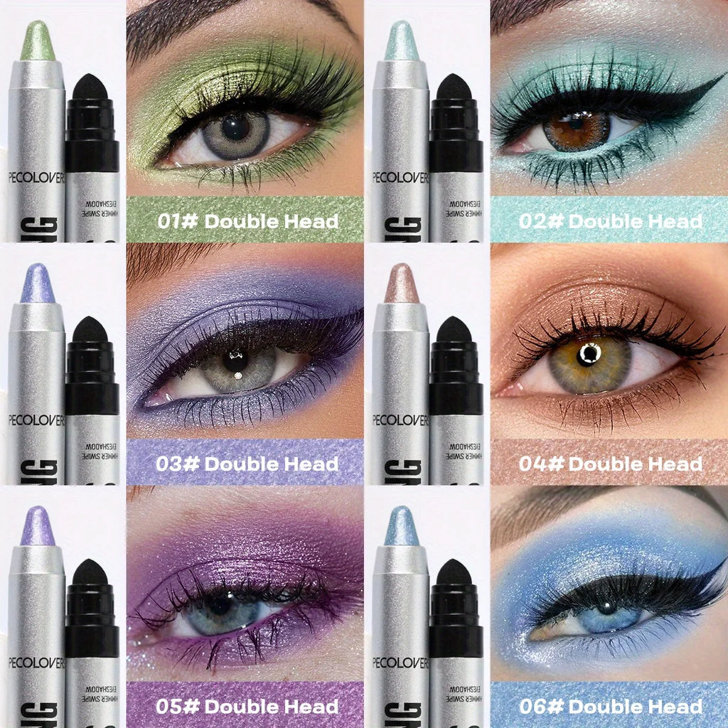 Pearlescent Eye Shadow Stick Long-lasting Shimmer Pigment Blue Purple Colorful Eyeshadow Pencil Colorful Eye Makeup Zpaxo