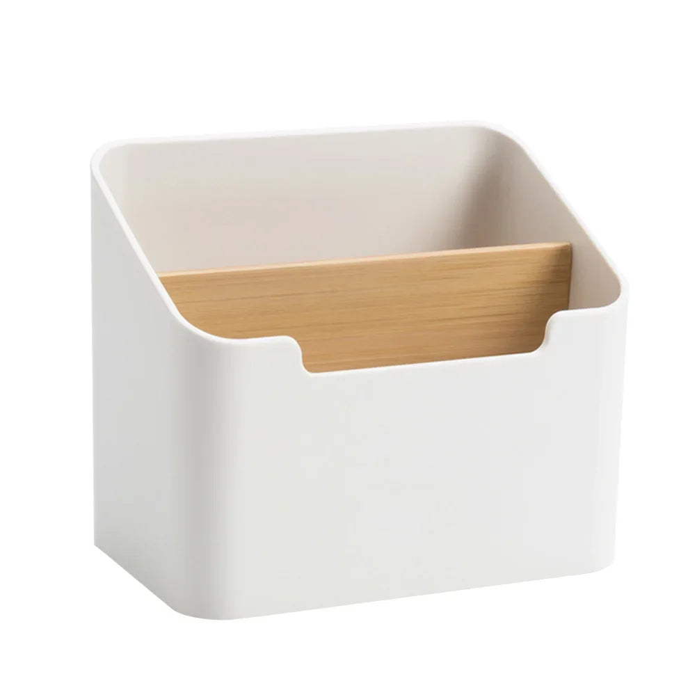 Simple Desk Office Storage Rack Desktop Pencil Remote Control Debris Stationery Household Living Room Supplies Home Organizer Zpaxo WHITE