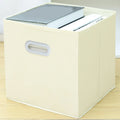 Fabric Cloth Storage Box for Book Clothes Toys Sundries Storage Foldable Closet Drawer Storage Organizer Bins Basket Zpaxo Beige
