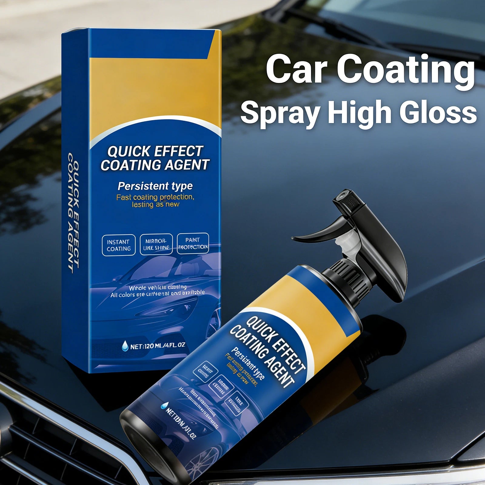 Car Coating Spray Auto Care Paint Refinishing Waxing Spray Ceramic Coating Glazing Liquid Hydrophobic Car Paint Protection 120ml Zpaxo