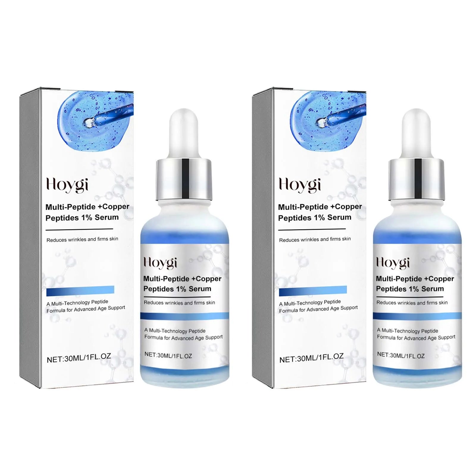 Hoygi Blue Copper Peptide Serum – Firm, Brighten & Smooth Face Serum Zpaxo 2 x 30ML Boxed