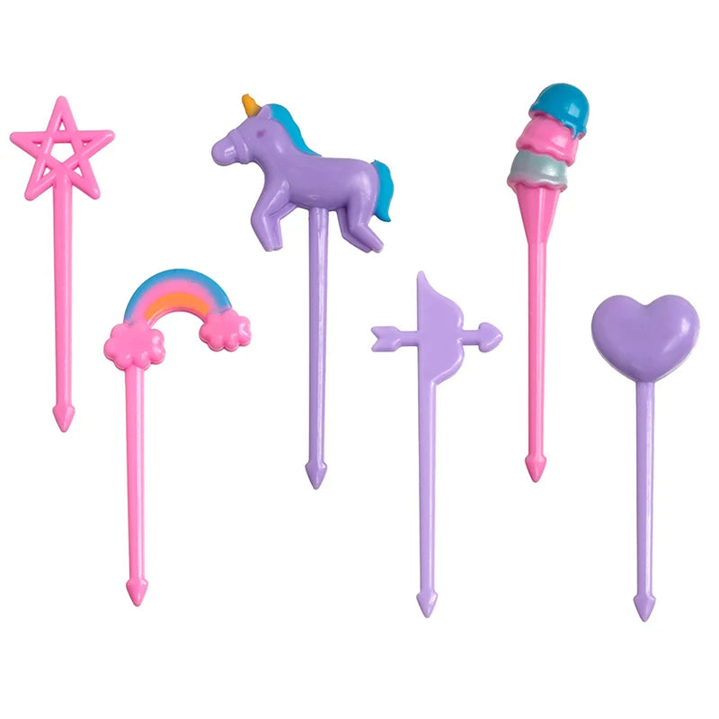 Mini Cartoon Food Fruit Fork Kids Bento Box Decor Dessert Forks Cake