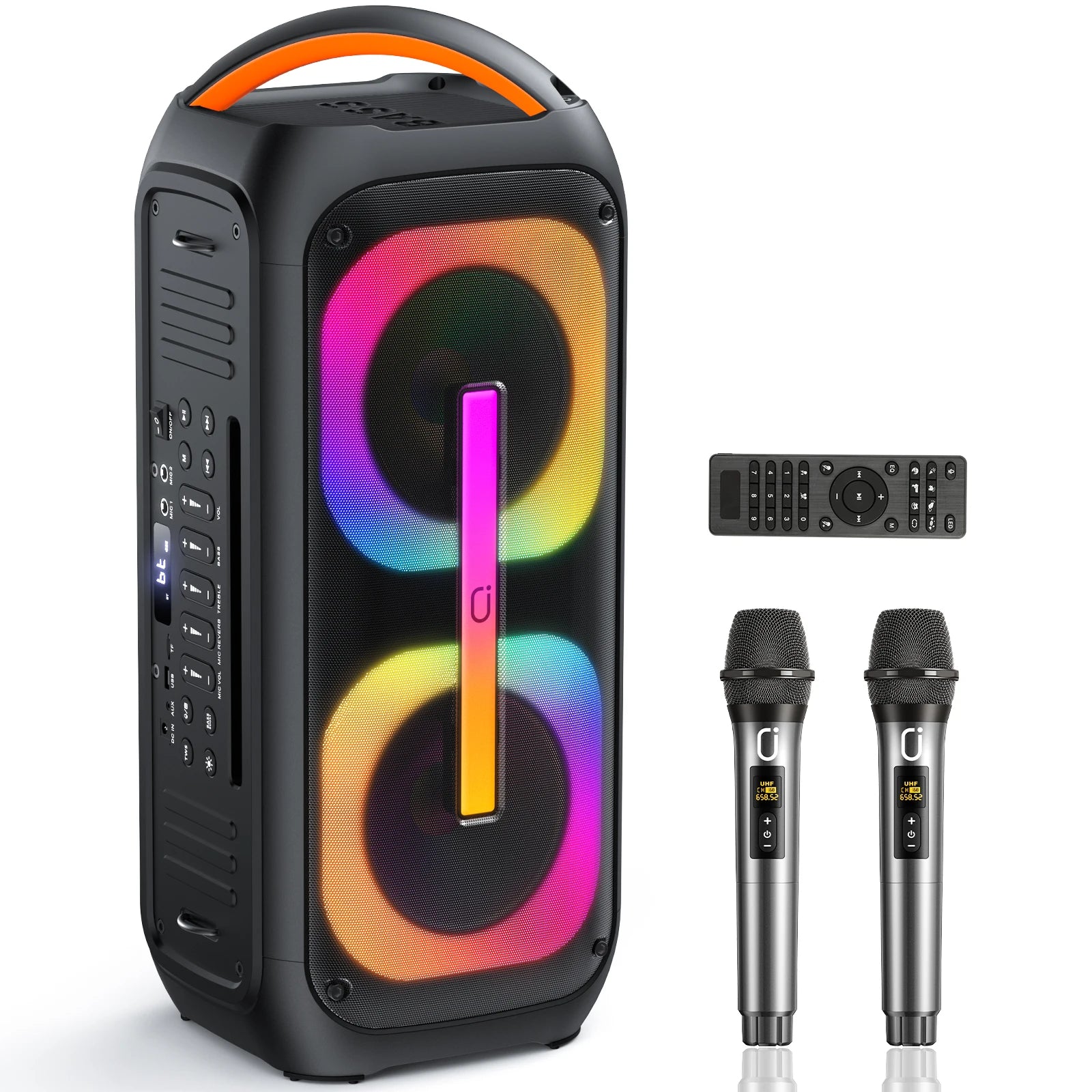 Karaoke Machine 2 Wireless Microphones Dual 60W 6 5 Subwoofer&400W