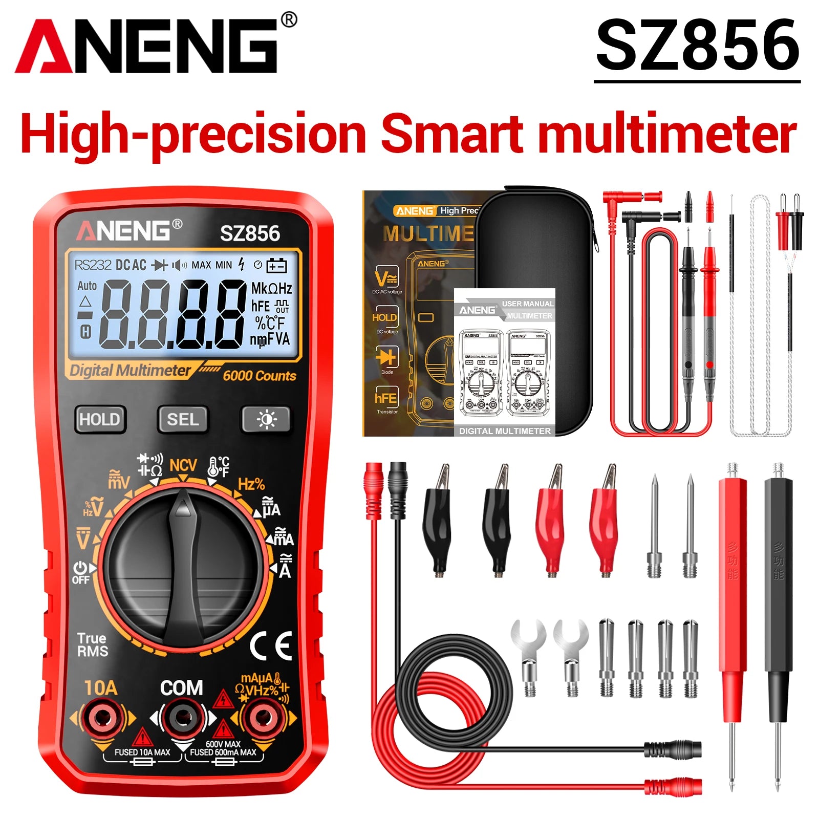 High-precision Multimeters ANENG SZ856 Backlight Display Screen Low