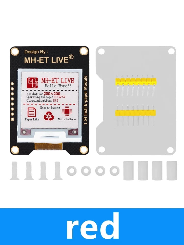 1 54 MH-ET LIVE E-ink Screen Module SPI Communication Full Partial Zpaxo red