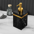 Marble Texture Soap Dispenser Resin Leakproof Hand Soap Liquid Dispenser for Kitchen Laundry Room Hotel Countertop Bathroom Zpaxo 500ml Black