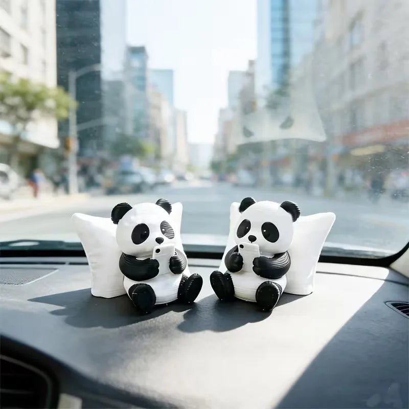 Panda Sculpture Figurine – Desk & Car Dashboard Ornament