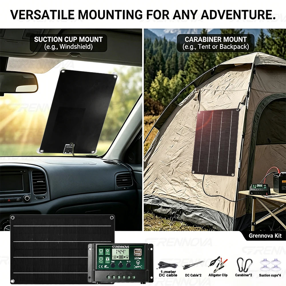 1500W Complete Solar Kit 12V To 110V/220V Pure Sine Inverter 60A MPPT Controller True Power Guarantee For RV/Boat/Farm/Van Life Zpaxo