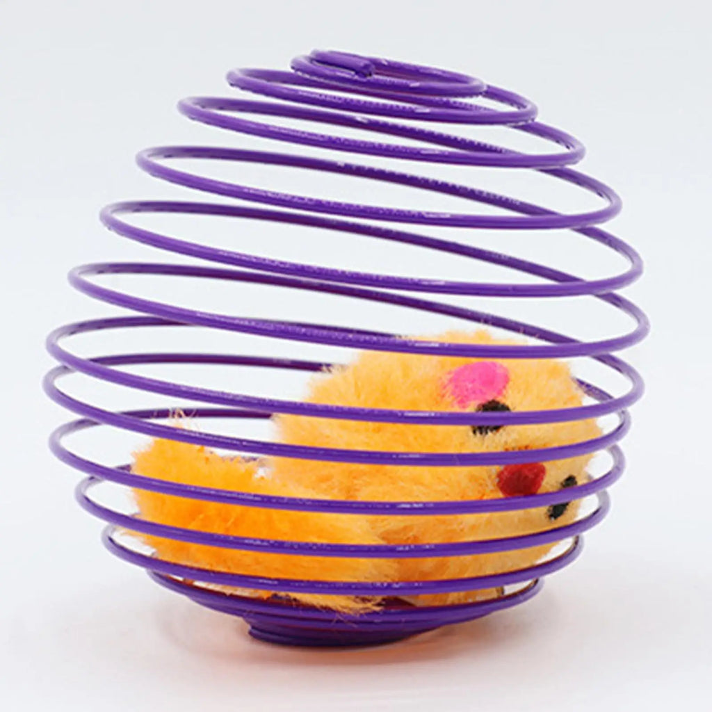 Cat Spiral Toy Interactive Fun Colorful Stretchable Spring Indoor