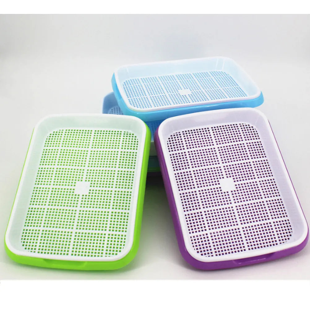 Premium Sprouter Tray Set Soil-Free Sky-Blue Bpa Free PP Material Sprouting Multiple Seeds Storage Tray Fruit Vegetable Holder Zpaxo