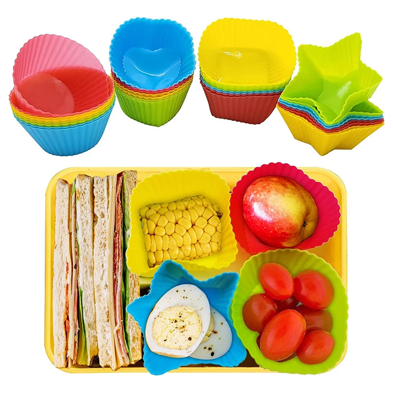 Silicone Muffin Cup Round Rectangular Paper Cake Baking Liner