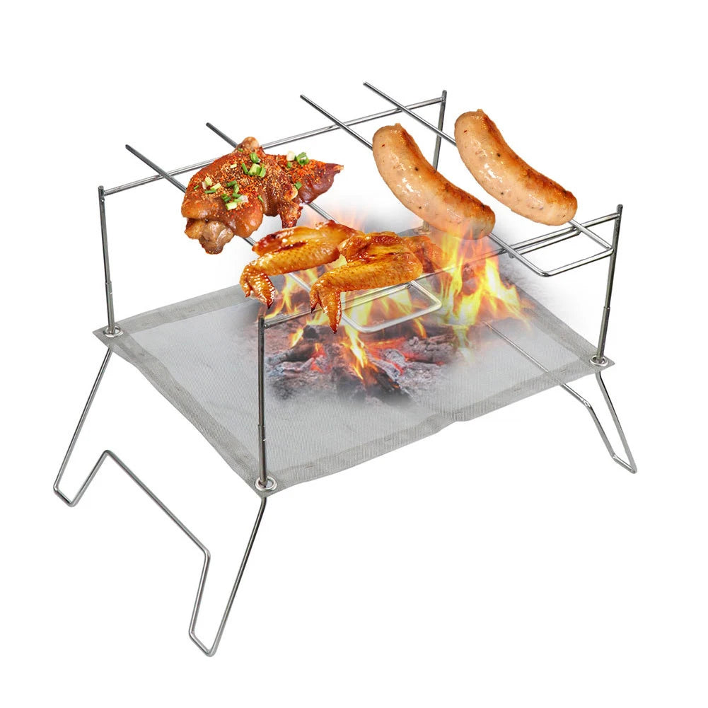 Charcoal Kebab Stove with Storage Bag Barbecue Grill Stove Stainless Steel Portable for Outdoor Picnic Cooking Zpaxo