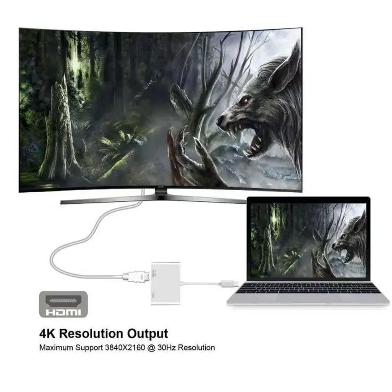 4K USB C HDMI-compatible VGA Adapter Audio Video Converter Samsung Zpaxo