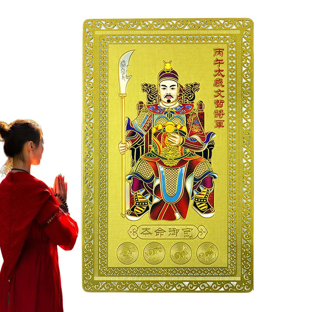 Tai Sui Card 2026 Fortune Blessing Keepsake Year of The Horse 2026 Protection Card for Women Men Culture Enthusiasts Spiritual Zpaxo Default Title