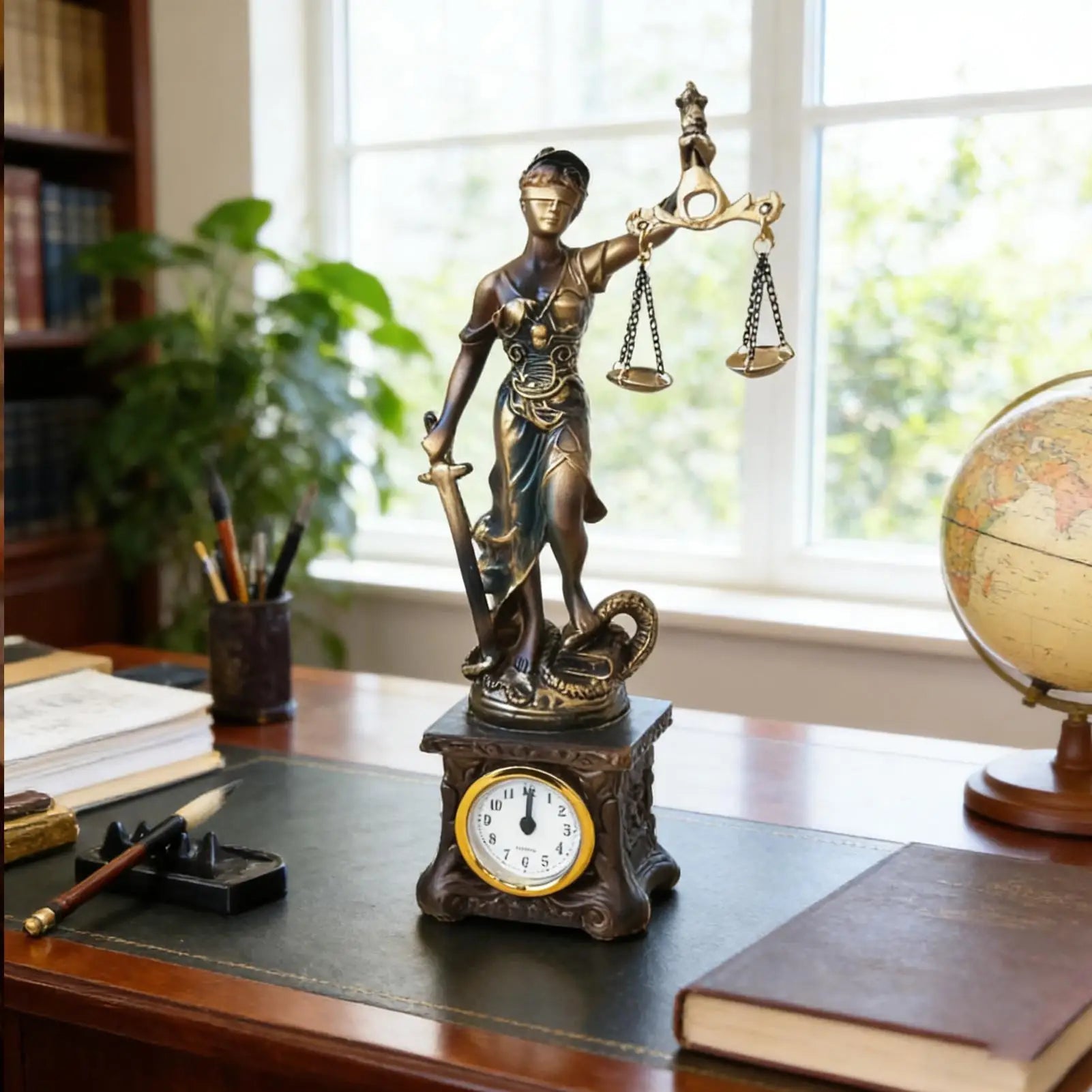 Lady Justice Statue Resin Figurine Ornament Clock Scale Sculpture