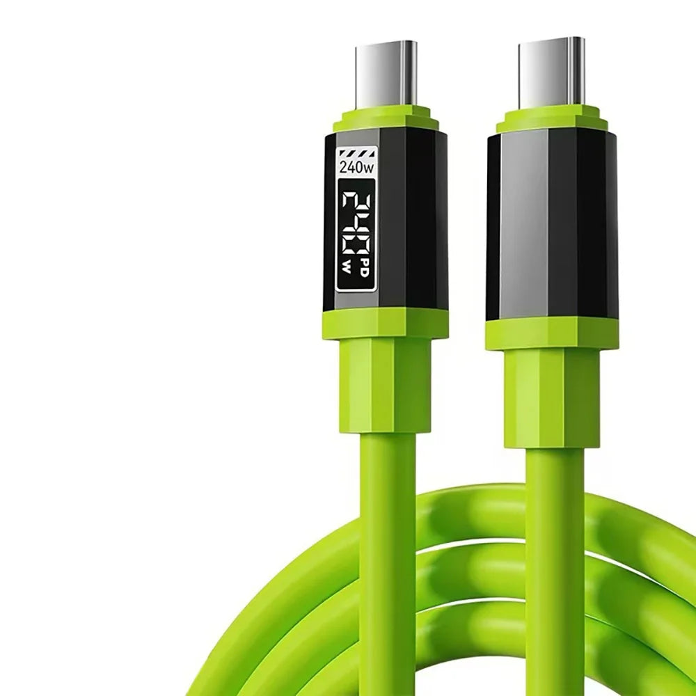240W USB-C to USB-C Fast Charging Cable 6A | Universal USB-C Charging Cable Zpaxo PD Type C Cable 0.3m