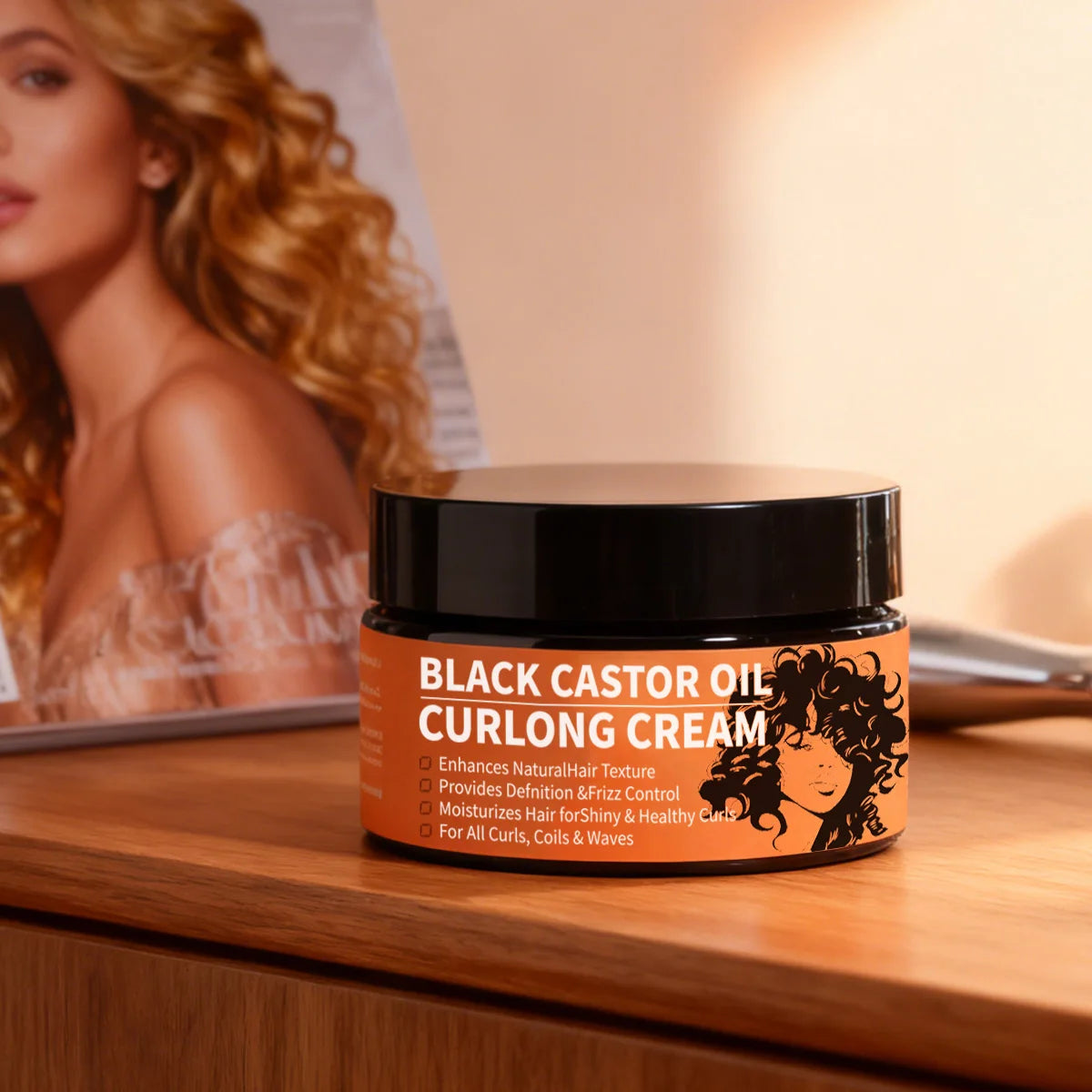 Black Castor Oil Curl Defining Cream – Anti-Frizz & Hydrating Curl Defining Cream Zpaxo