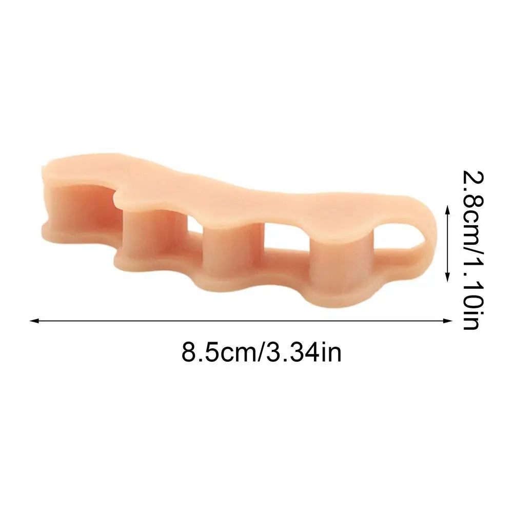 1 Pair Silicone Toe Separator Bunion Corrector Hammer Toe Corrector Soft Silicone Material for Toe Separation Foot Care Tool Zpaxo Skin Color
