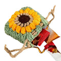 Coin Pouch Keychain Woven Sunflower Keyring Charm Cute Drawstrings Zpaxo United States