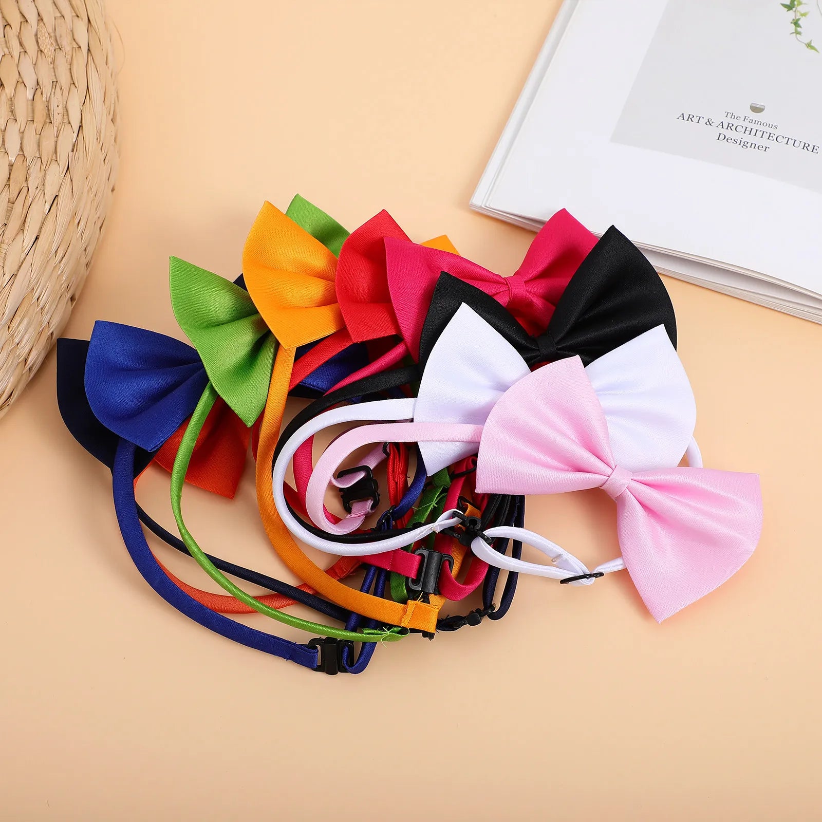 Pet Collar Adjustable Bow Tie Dog Cat Bows Kitten Easy Wear Party