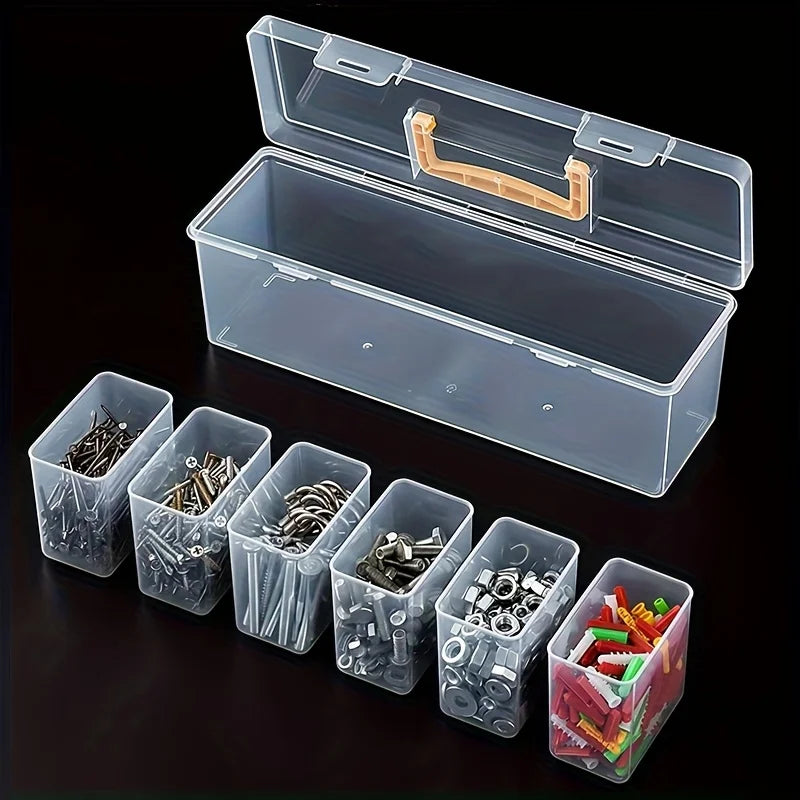 1 Tool Parts Storage Box Multi-compartment Transparent Organizer Home