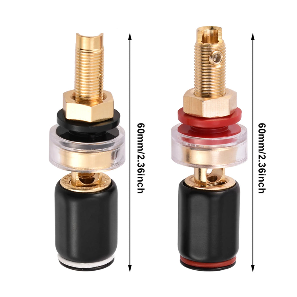 Black Red Welding Copper Speaker Amplifier Terminal Banana Plug