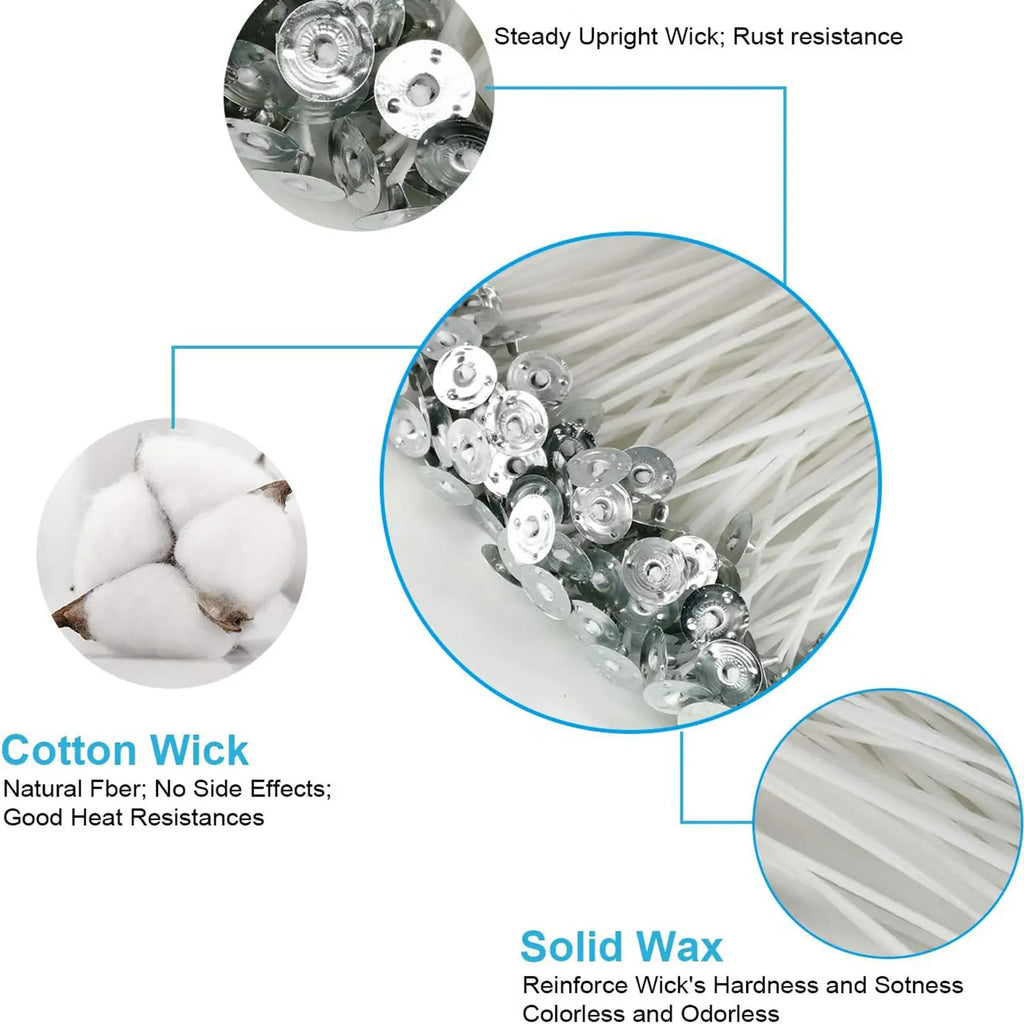 430 PCS Wick Set, 12 inch/8 inch/6 inch/3.5 inch/1 inch (30cm/20cm/15cm/9cm/2.6cm), 5 different wick lengths Zpaxo