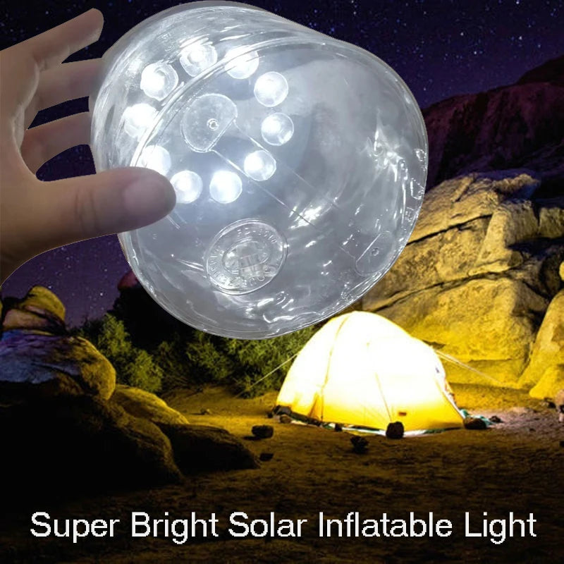 10LED Solar Inflatable RGB Light Tent Folding Lamp Camping Waterproof Zpaxo