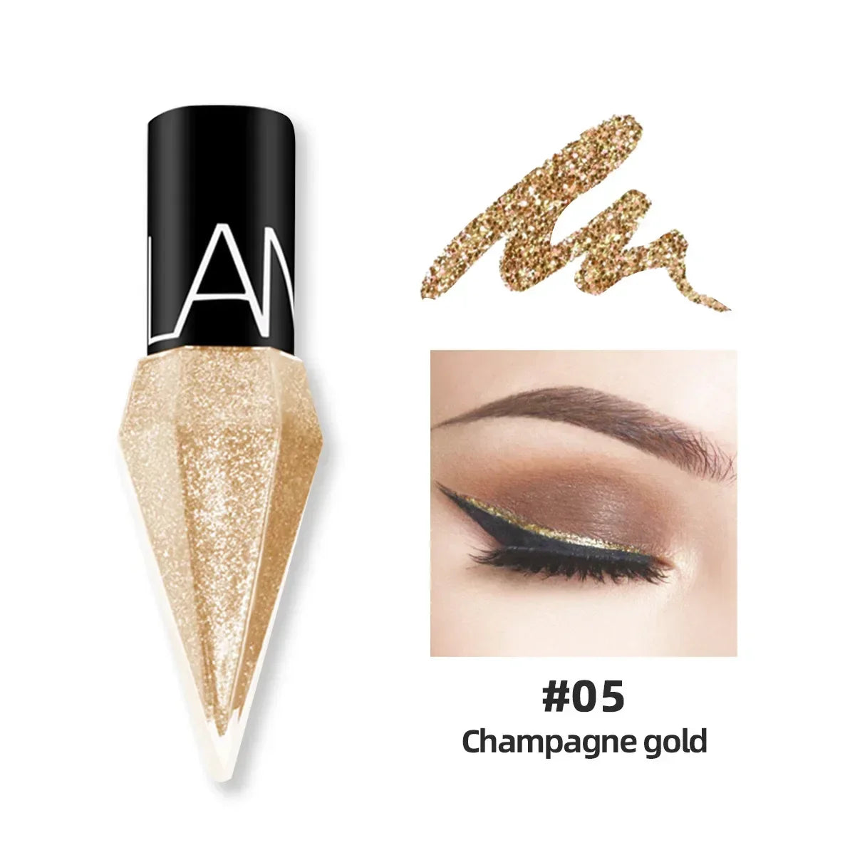 Shiny Eye Liners Pigment Silver Rose Gold Liquid Glitter Eyeshadow Zpaxo LK102-05