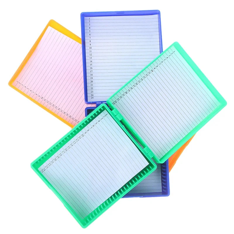 Slide Microscope Box 4 Plastic Glass Holder Prepared Slides Zpaxo