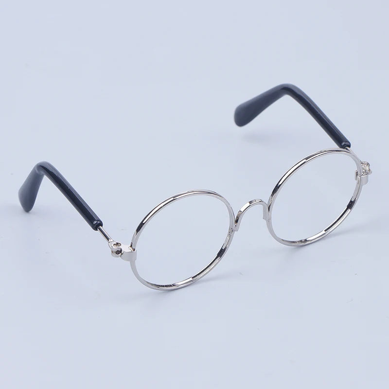 DIY Dolls Dressing Accessories Glasses 3 Round Frame Lensless Eyewear Zpaxo Silver