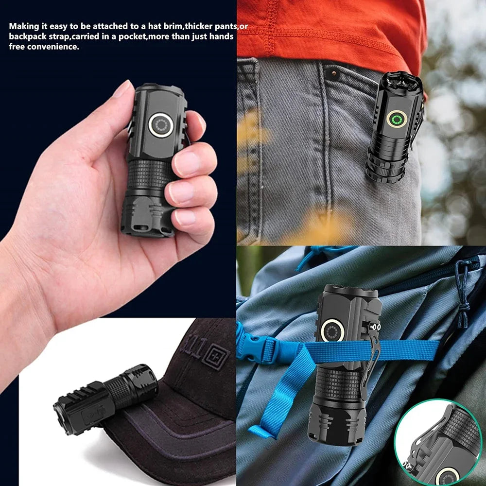 ESMARTER Mini LED Flashlight – 2000 Lumen Rechargeable Torch
