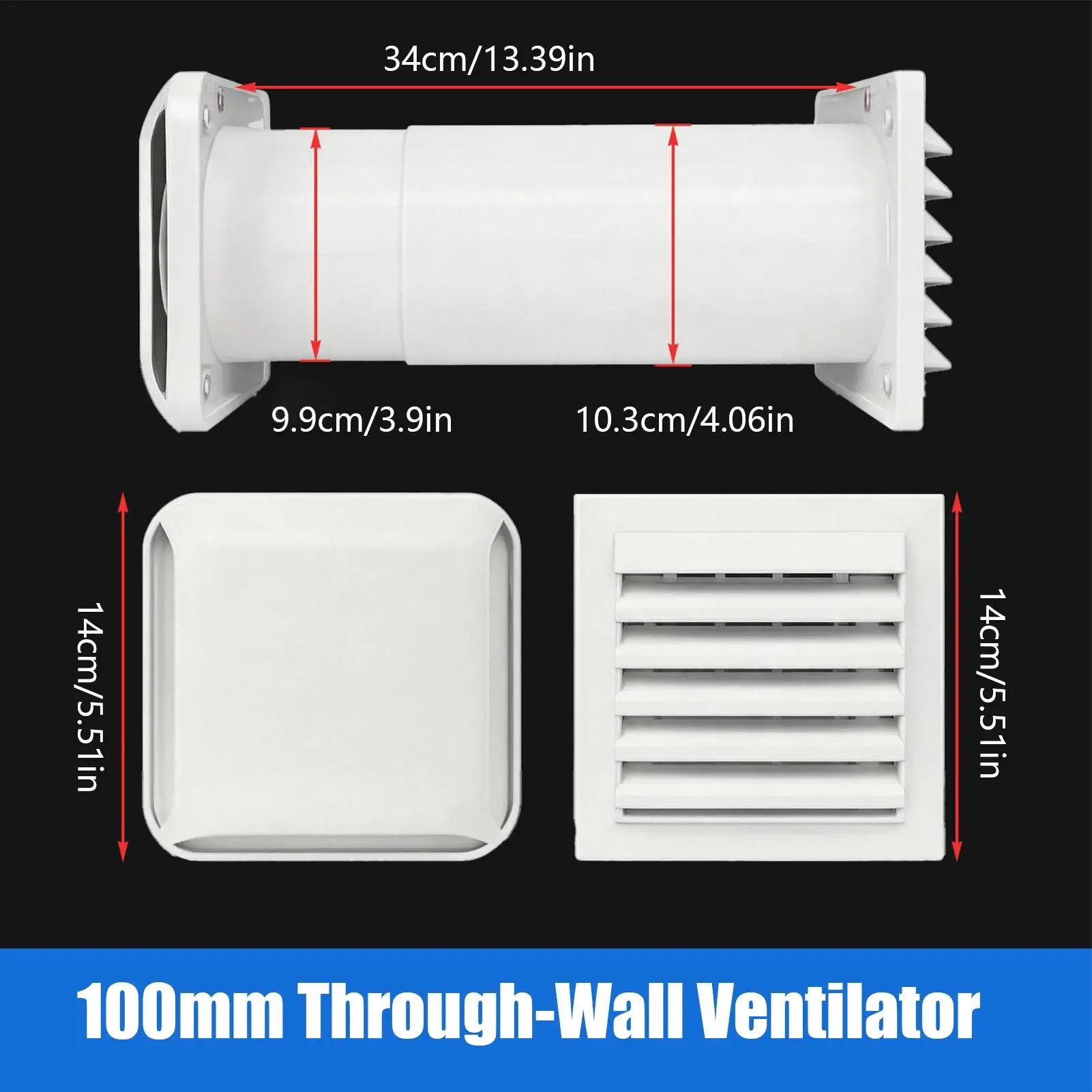 Adjustable Wall Vent Kit Through Wall Exhaust Intake Set Airflow Ventilation Kit T With Rainproof Louvers And Air Filters Zpaxo