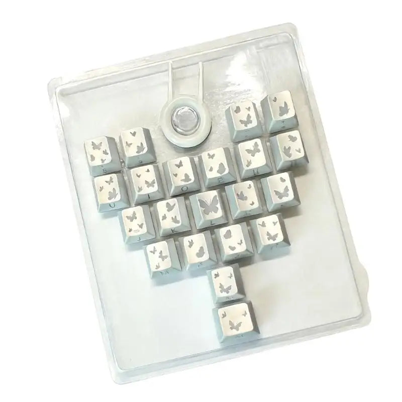 652F Butterfly Heart Keycaps Height PBT 21 Keys Gaming Office Zpaxo