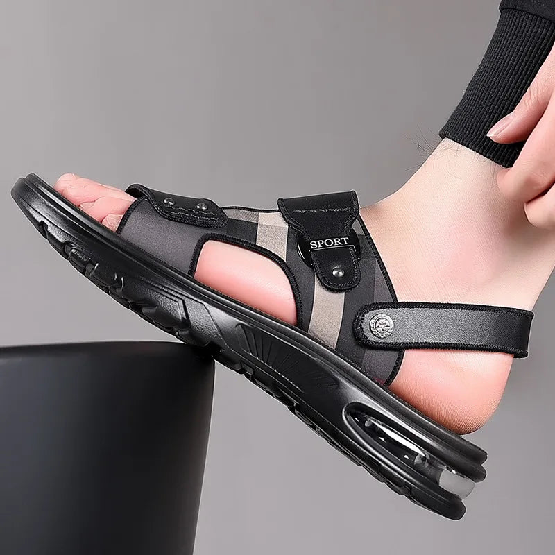 Men Shoes Summer Fashion Sandals Air Cushion Leather Slipper Youth Zpaxo