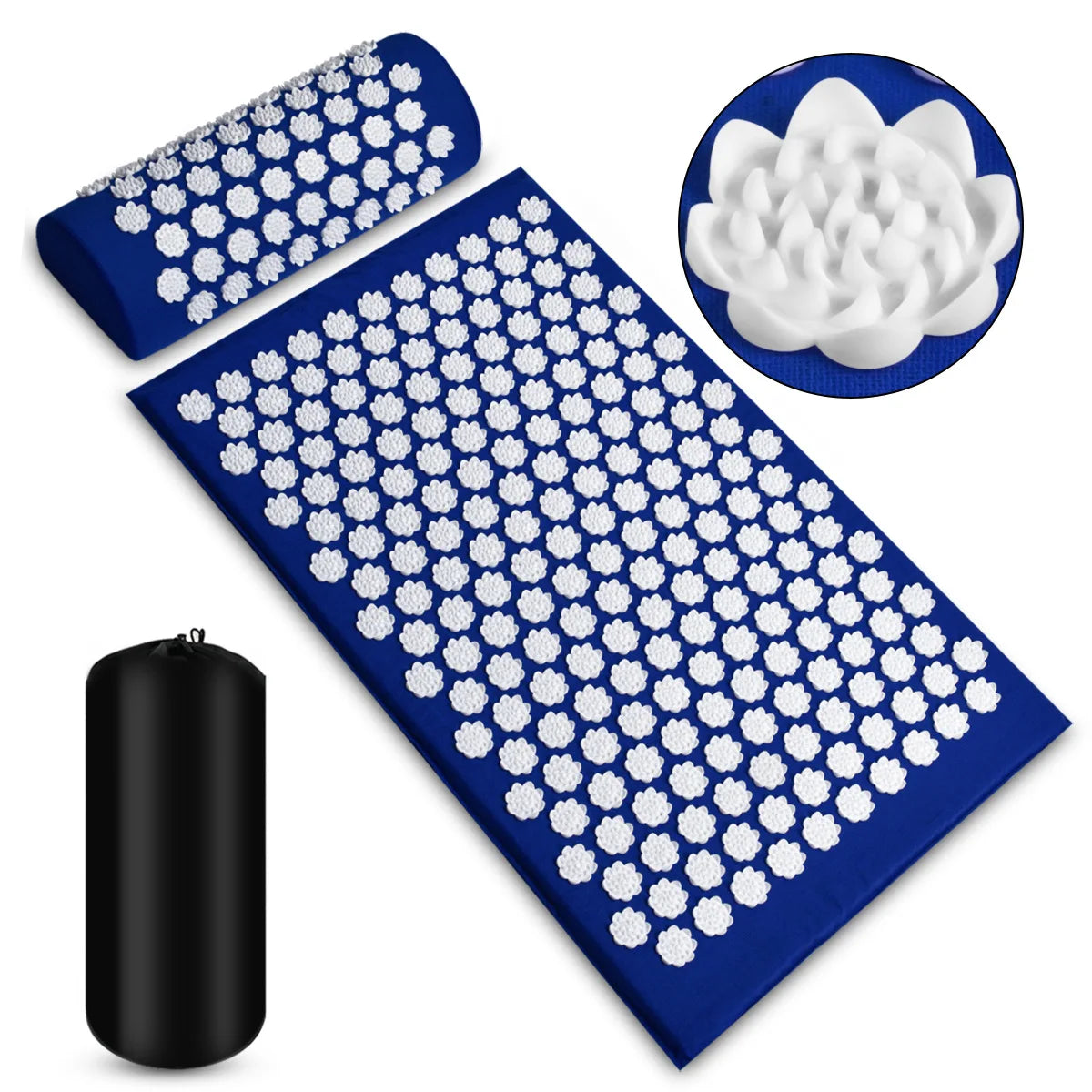 Massager Mat Shakti Mat Massage Yoga Mat Acupressure Relieve Stress Back Body Pain Spike Mat Acupuncture Massage Cushion Zpaxo Teardrop-shape Blue