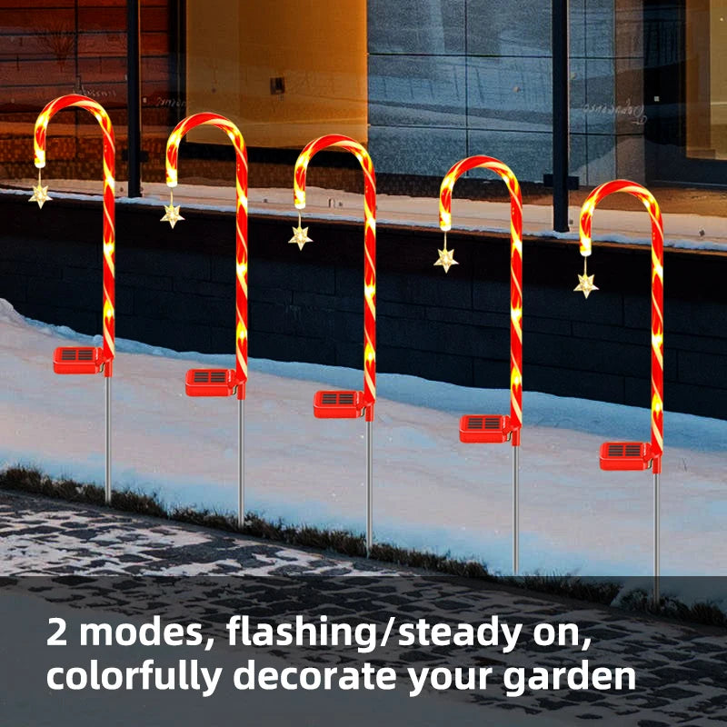 Solar Christmas Decorative Light LED Garden Festival Red Walking Zpaxo