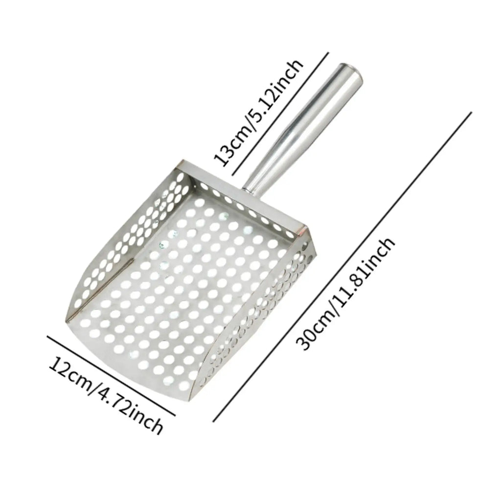 Sand Scoop Handheld Comfortable Handle Digging Sieve Sand Sifter Shovel Metal for Metal Detecting Beach Underwater Seaside Clams Zpaxo