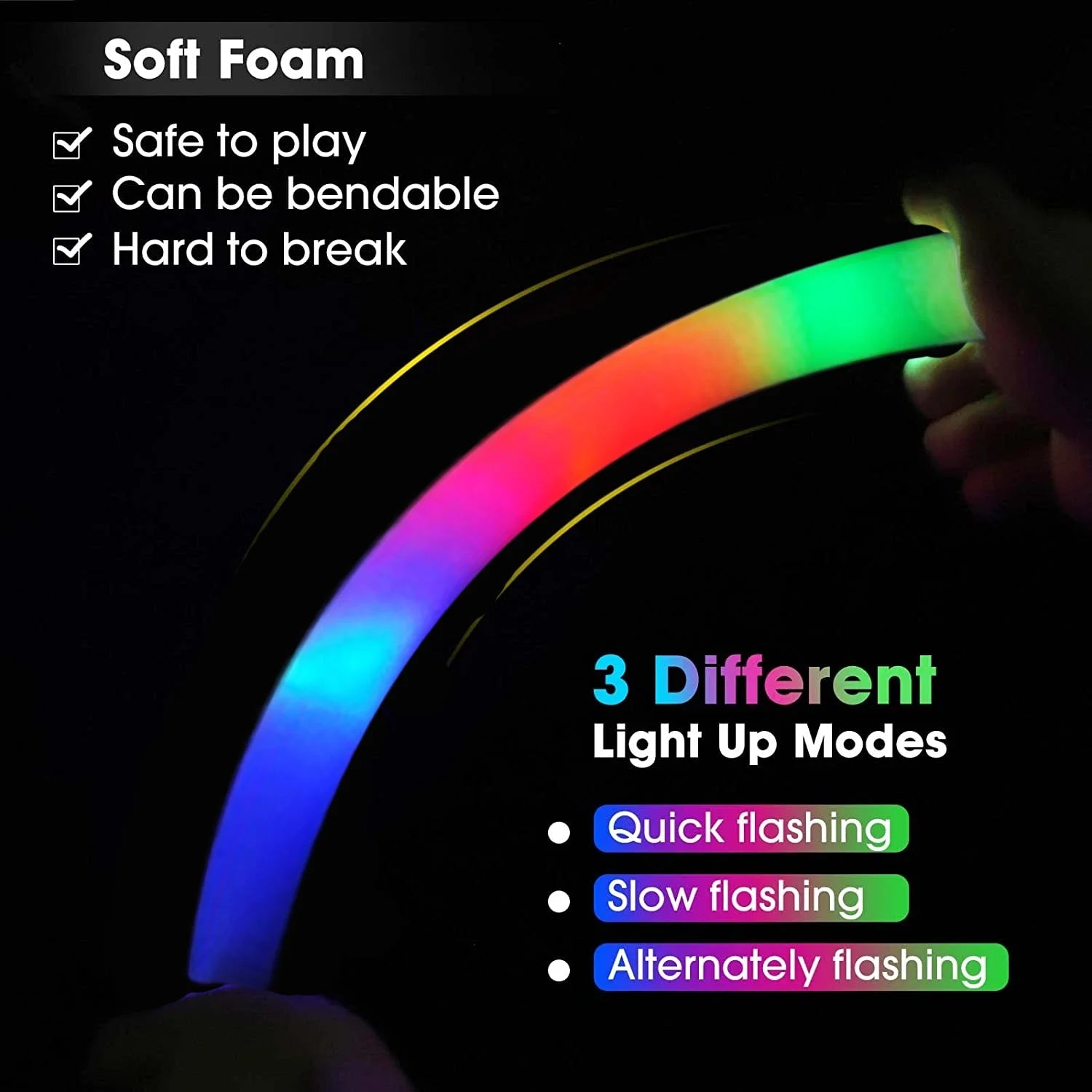 Customizable LED Glow Sticks Multicolor Foam Personalized Wedding