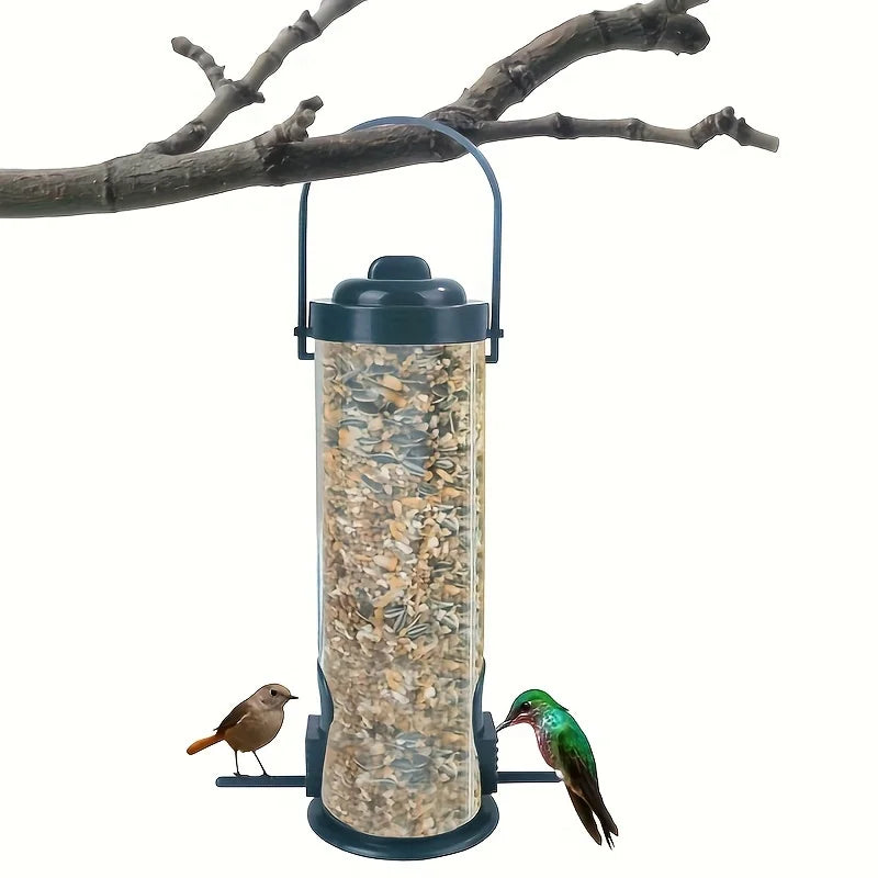 Plastic Bird Feeder Outdoor Hanging Food Dispenser Multiple Feeding Zpaxo