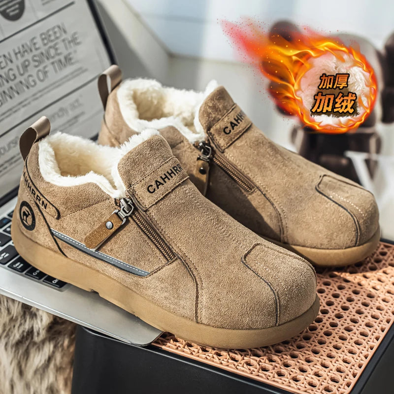 Men Boots Winter Slippers Warm Shoes Waterproof Non-slip Plush