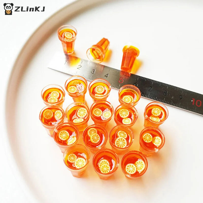 1 12 Dollhouse Miniature Food Lemon Tea Cups Doll House Drinks Model Zpaxo