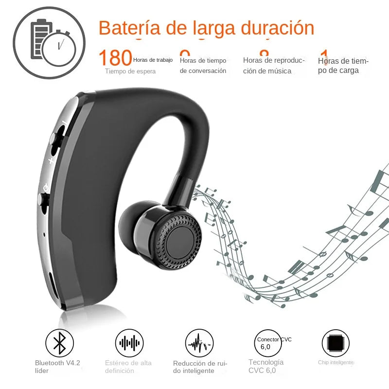 Wireless Bluetooth 5.0 Headphone Business Long Standby Voice Control Ear Hook Music Sports Headset With HD Mic For iPhone Xiaomi Zpaxo