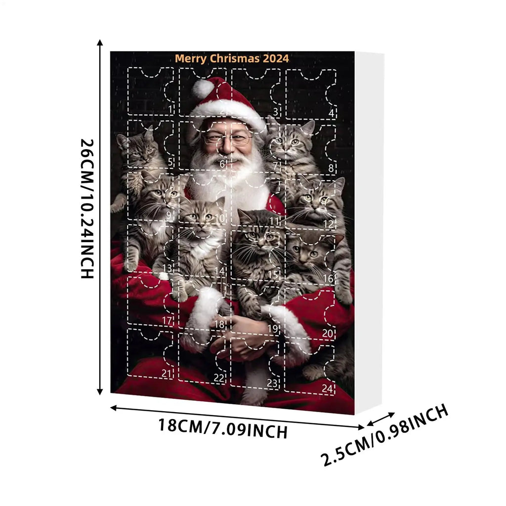 2D Acrylic Cat Advent Calendar 24 Days Christmas Countdown Cute
