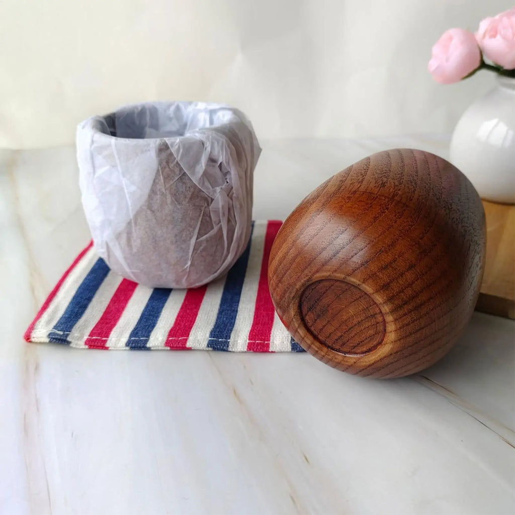 Rustic Wooden Whiskey Cups Handmade Charred Drinking Glasses Vintage