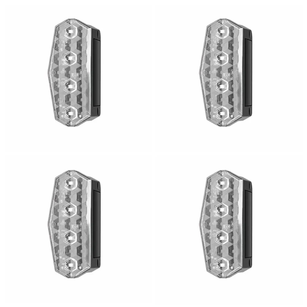4Pcs Shake To Bright Solar Right-angle Warning Lights High Brightness Flashing Mode Vehicle Led Rear Light Waterproof Zpaxo White
